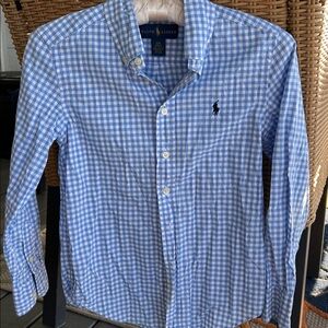 Ralph Lauren Blue and White Gingham Shirt Boys